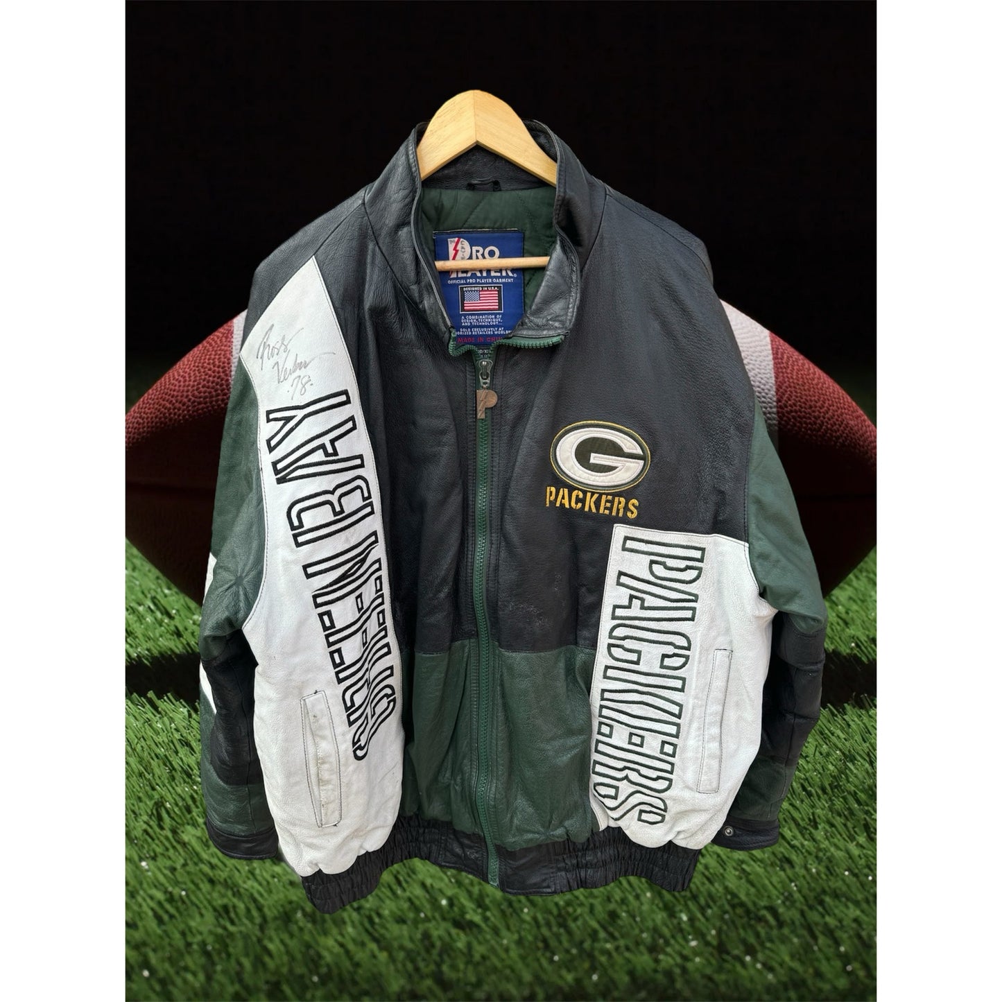 Vintage 90s Green Bay Packers 2XL Leather Pro Player