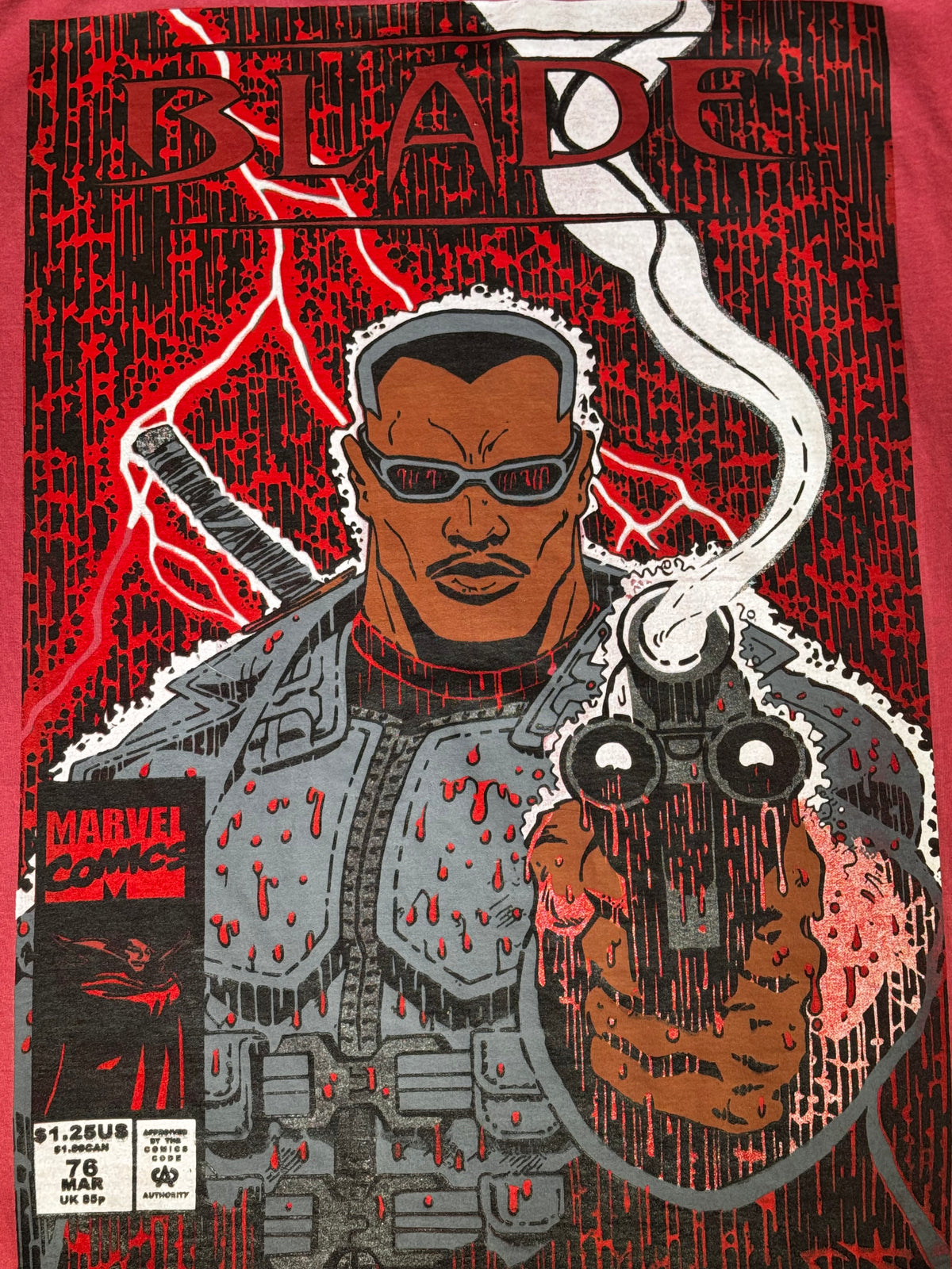 Faded Red - Bloody Rain Blade Front - Thunder Rain Blade Back