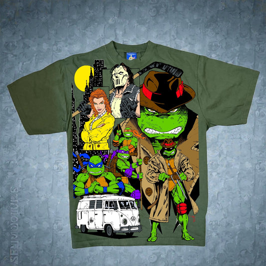 Dark Green -Trench coat Ralph & TMNT World Tee Back hit