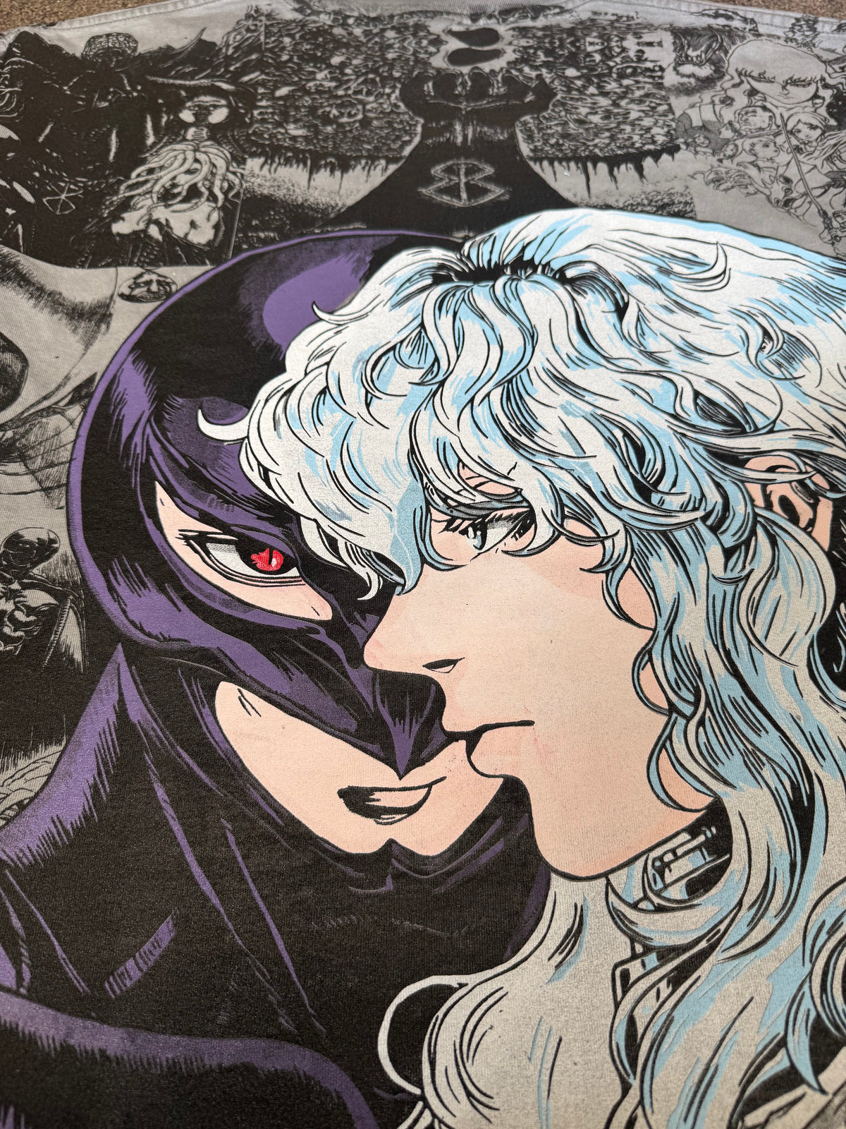 Black Oil Wash - Griffith Manga Panels Mega Print - Shirt