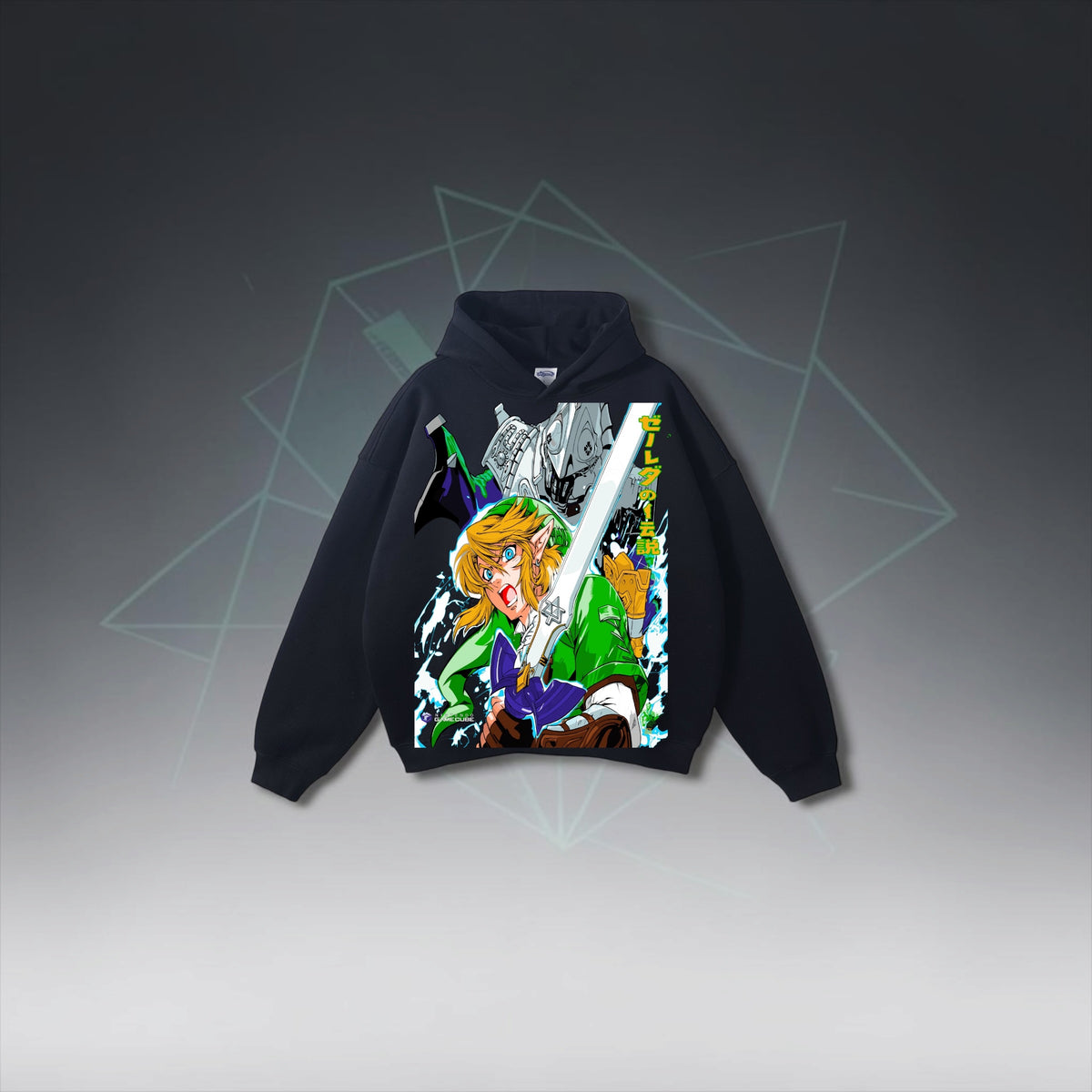 Black Hoodie - Link Sword front & Zelda back