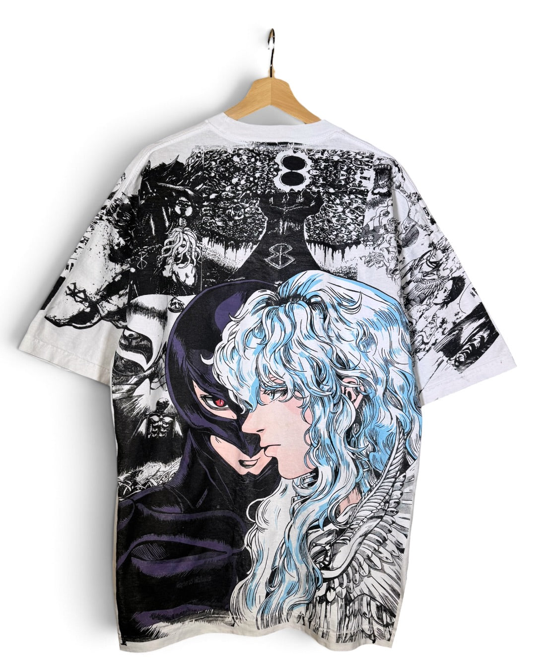 White - Griffith Manga Panels Mega Print - Shirt