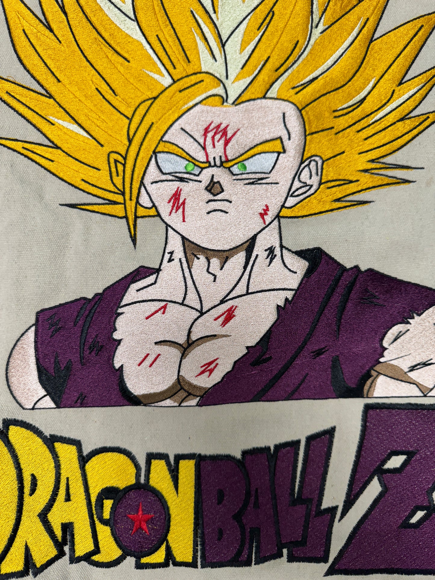 Cream -XL-Angry Gohan Premium Hoodie