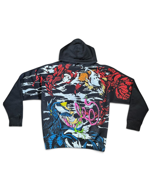 Black - Venom VS Carnage Front and Back - Hoodie