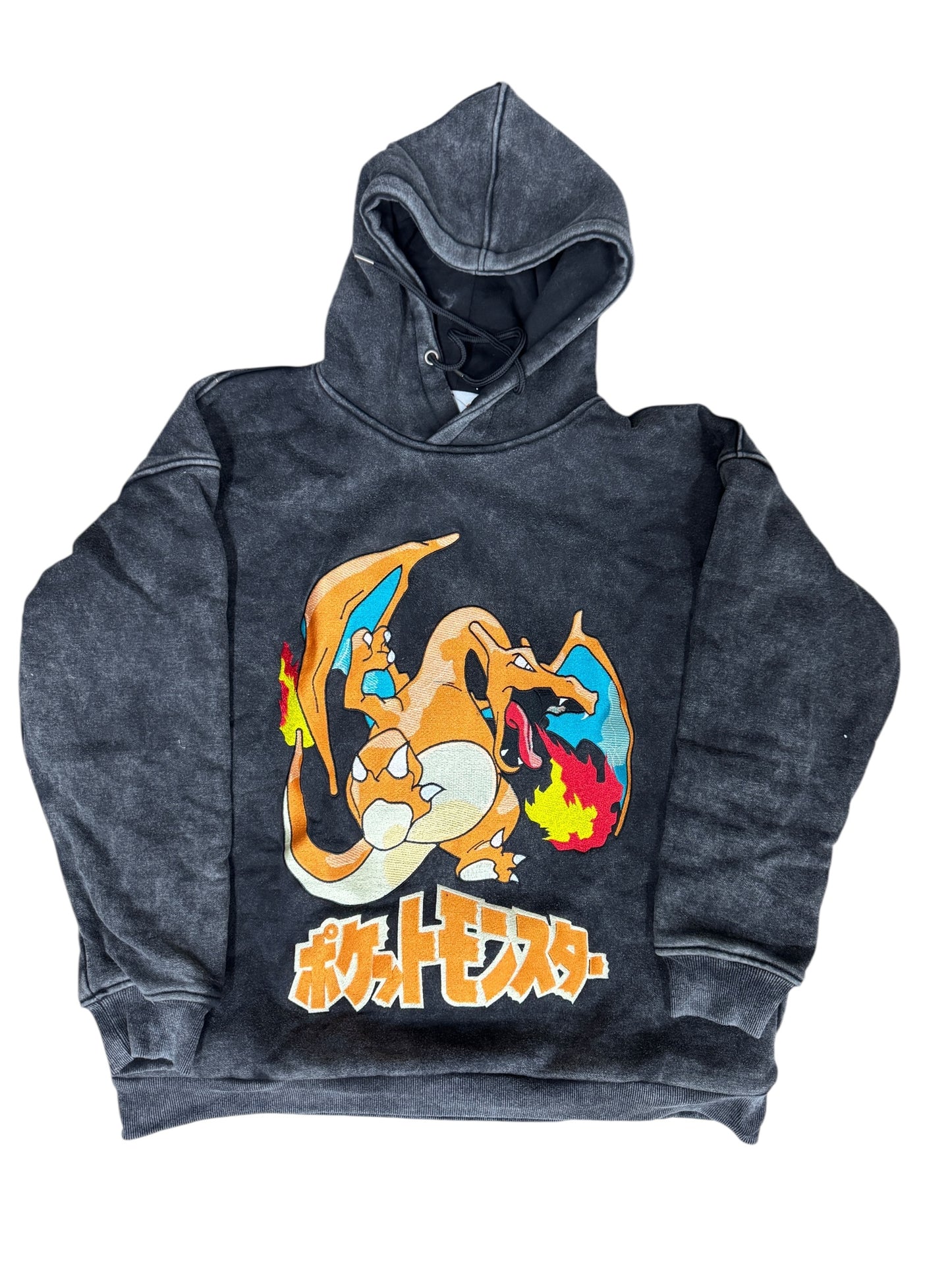 Black washed-Medium, Large-Cahrizard Hoodie