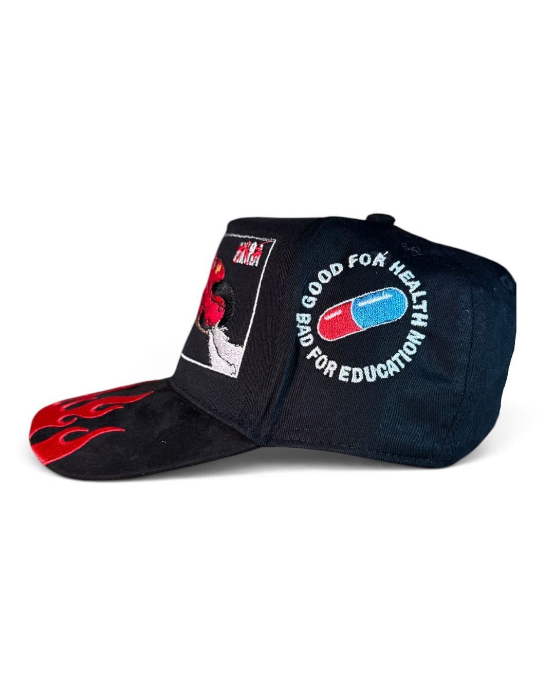 Black with Red Flames Brim - Akira - Hat