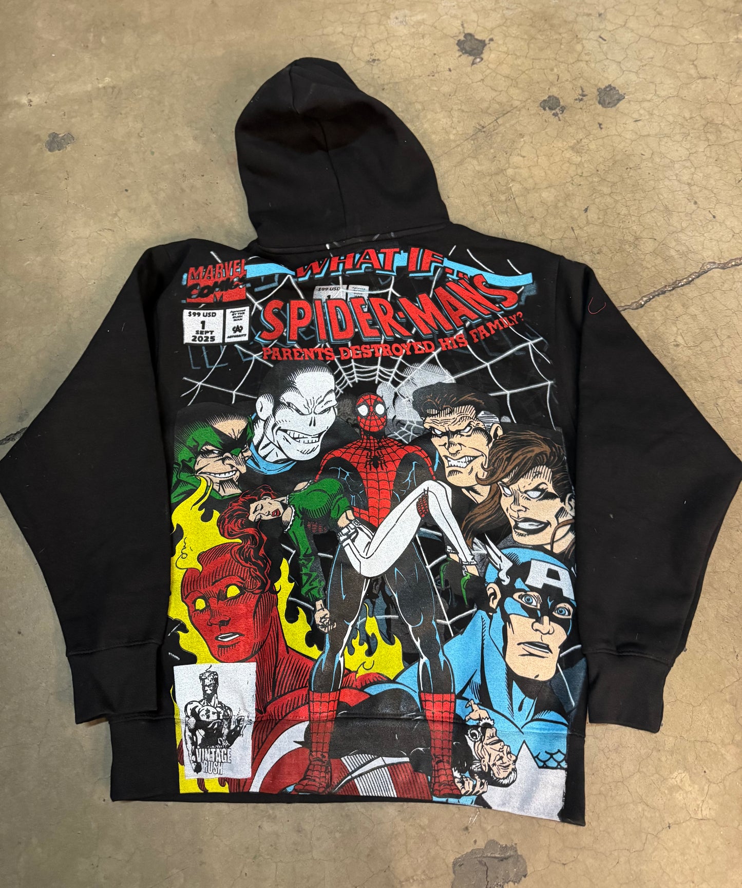 ERROr on back Black hoodie - Stand Down Solider Front & What If Back