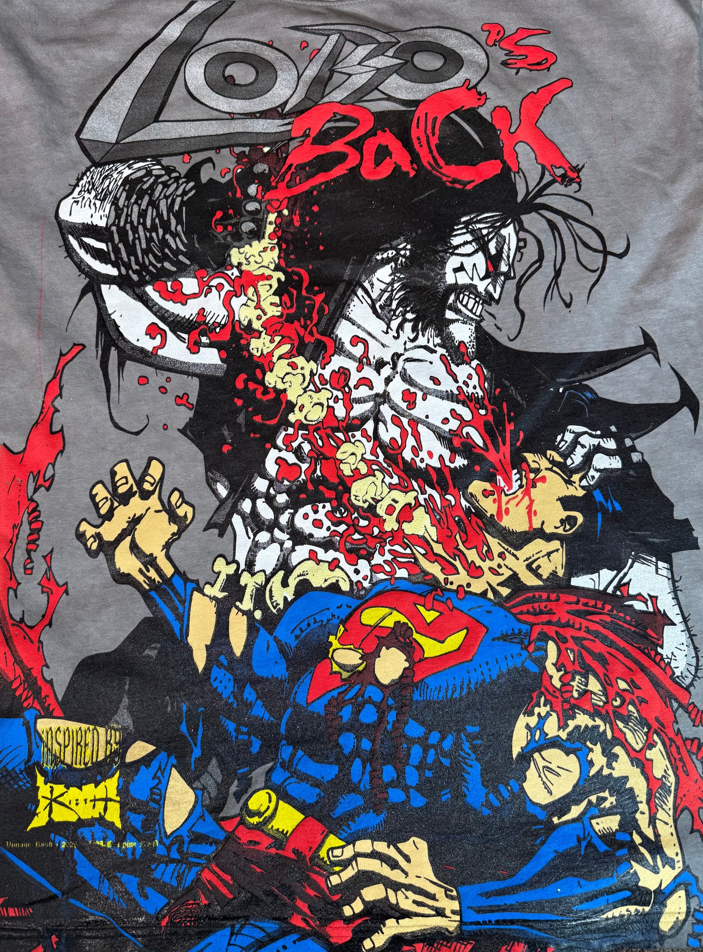 Black Oil Wash - Lobo Wins Front - Spine Ripped Back
