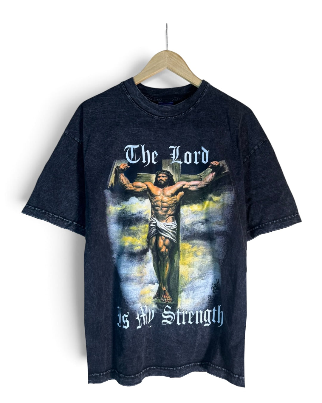 Black Acid Wash - The Lord Jesus is My Strength - Shirt
