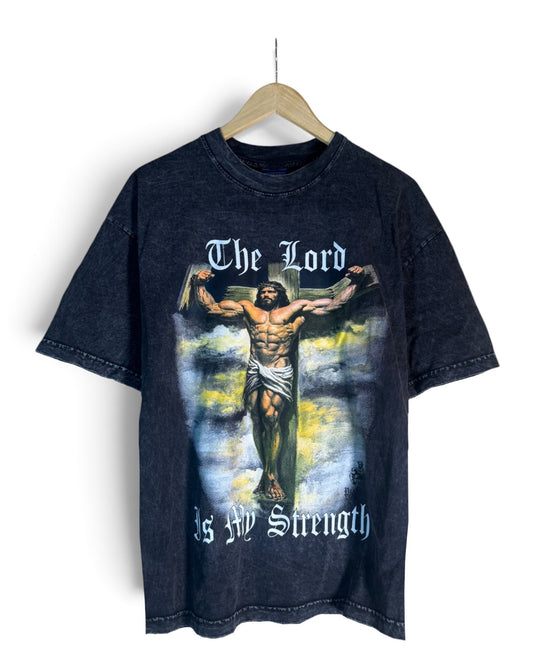 Black Acid Wash - The Lord Jesus is My Strength - Shirt