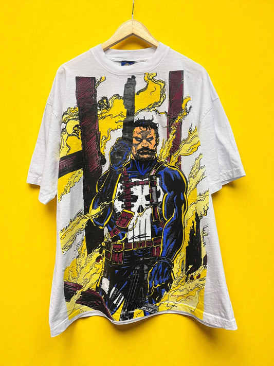 White - Punisher Solo Flames & the Punisher Pit bull