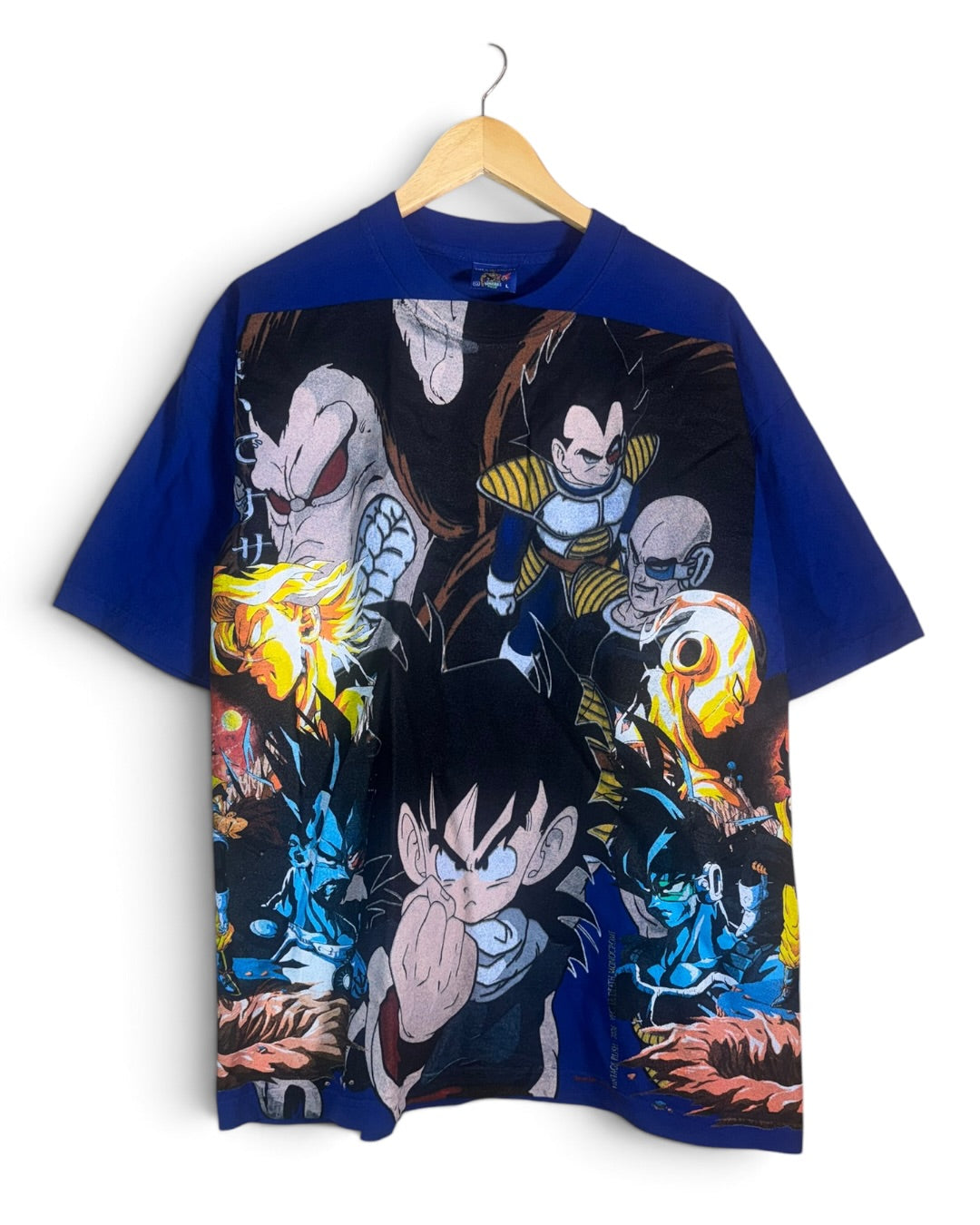 Blue - Vegeta’s Death Monochrome Sides - Gohan I hate Saiyan Front - Over 9000 Vegeta - 360 Shirt