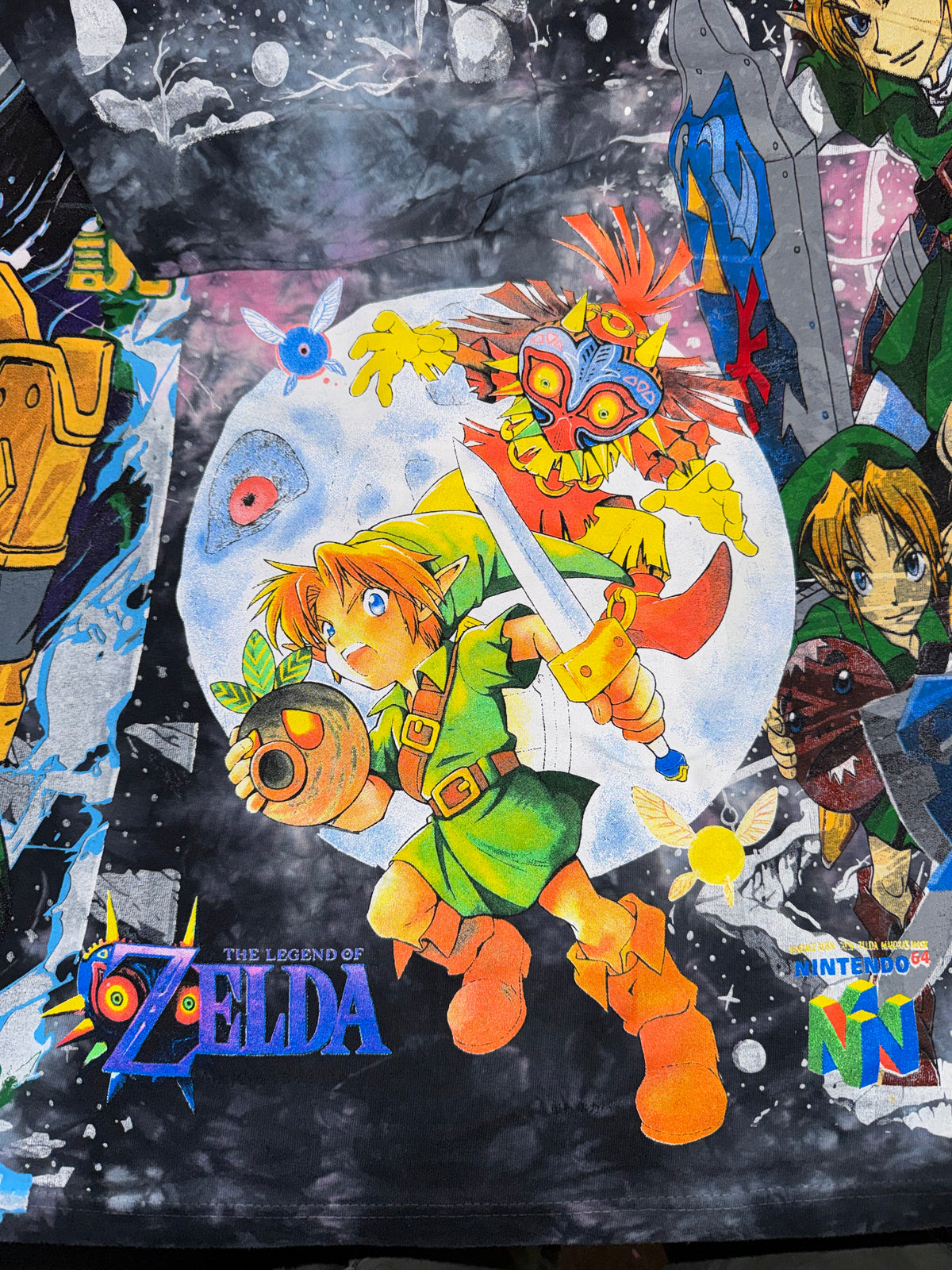 Galaxy Tie Dye - Master Sword Front - Links Back - Majora’s Mask Sides - 360 Shirt