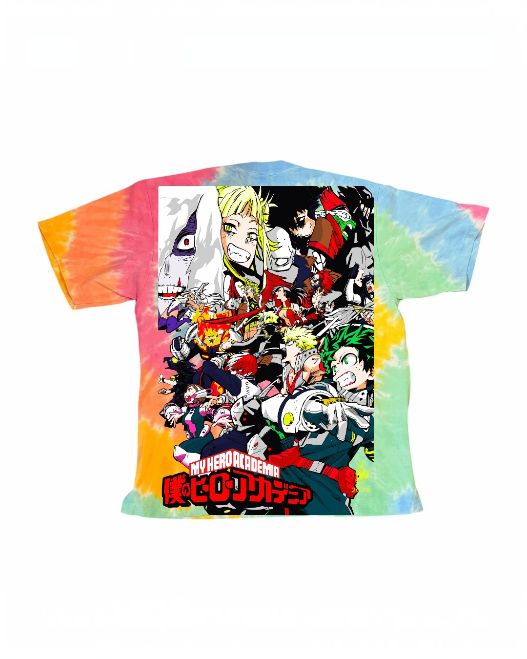 Shaka sherbet Tie dye  - My hero - All might vs one for all Front & Final conflict back