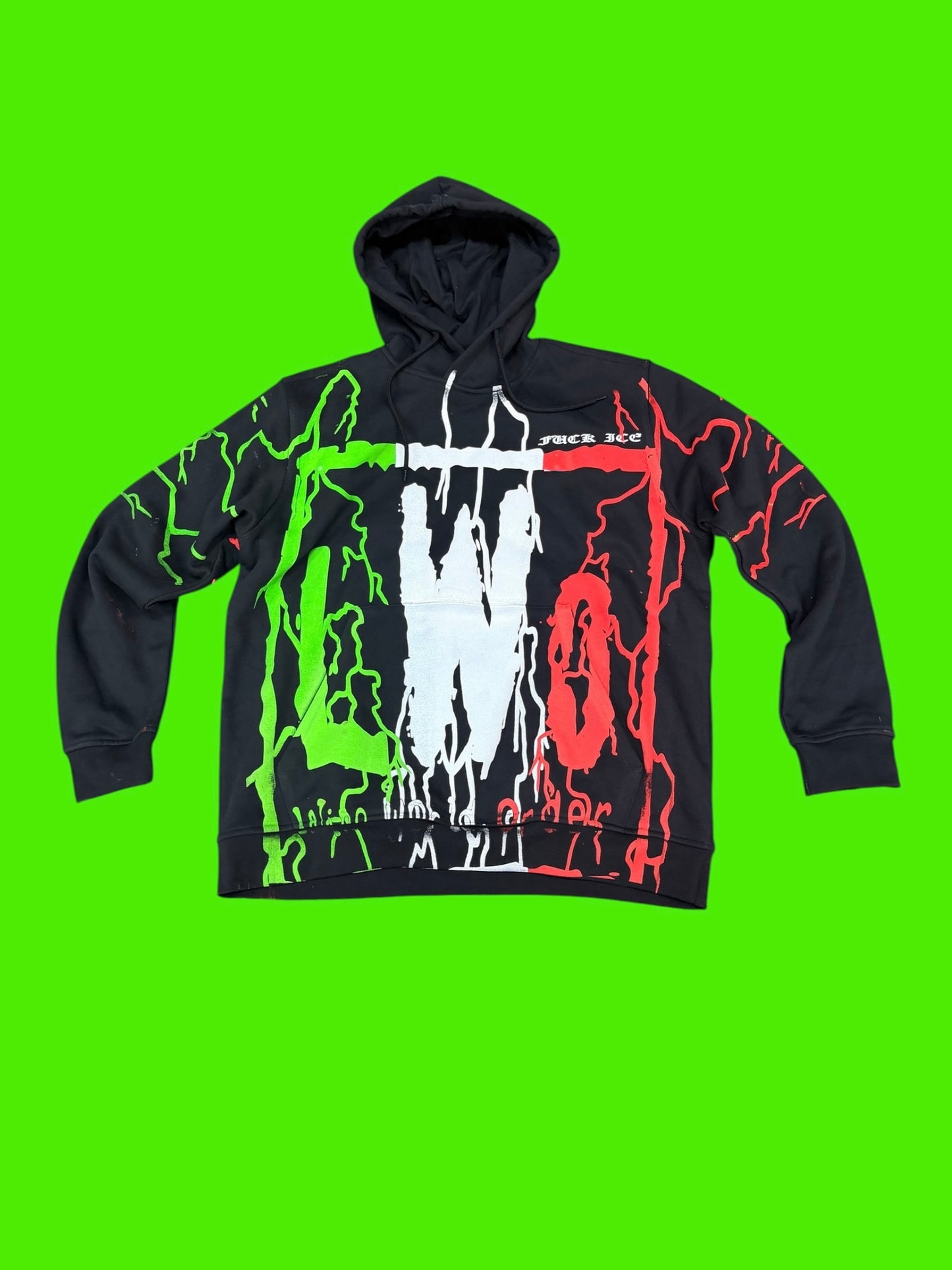 Black Hoodie - - LWO Lighting back Doubble sided