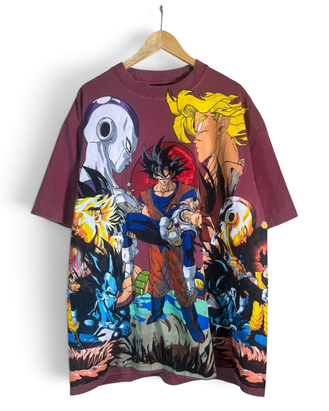 Faded Red - Vegeta’s Death Monochrome Sides - Vegeta’s Death Front - Bardock vs King Vegeta Back - 360 Shirt