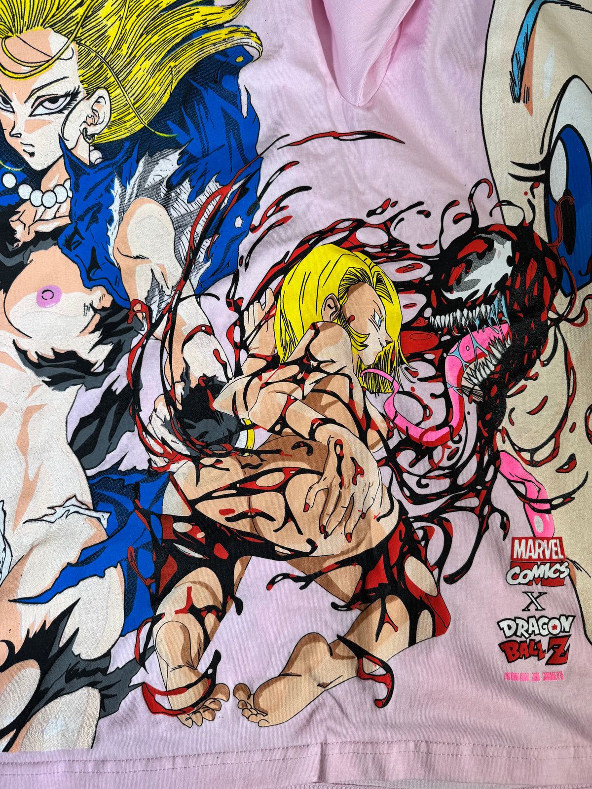 Pink - Android 18 Front - Bulma Back - Carnage x 18 Sides 360 Shirt