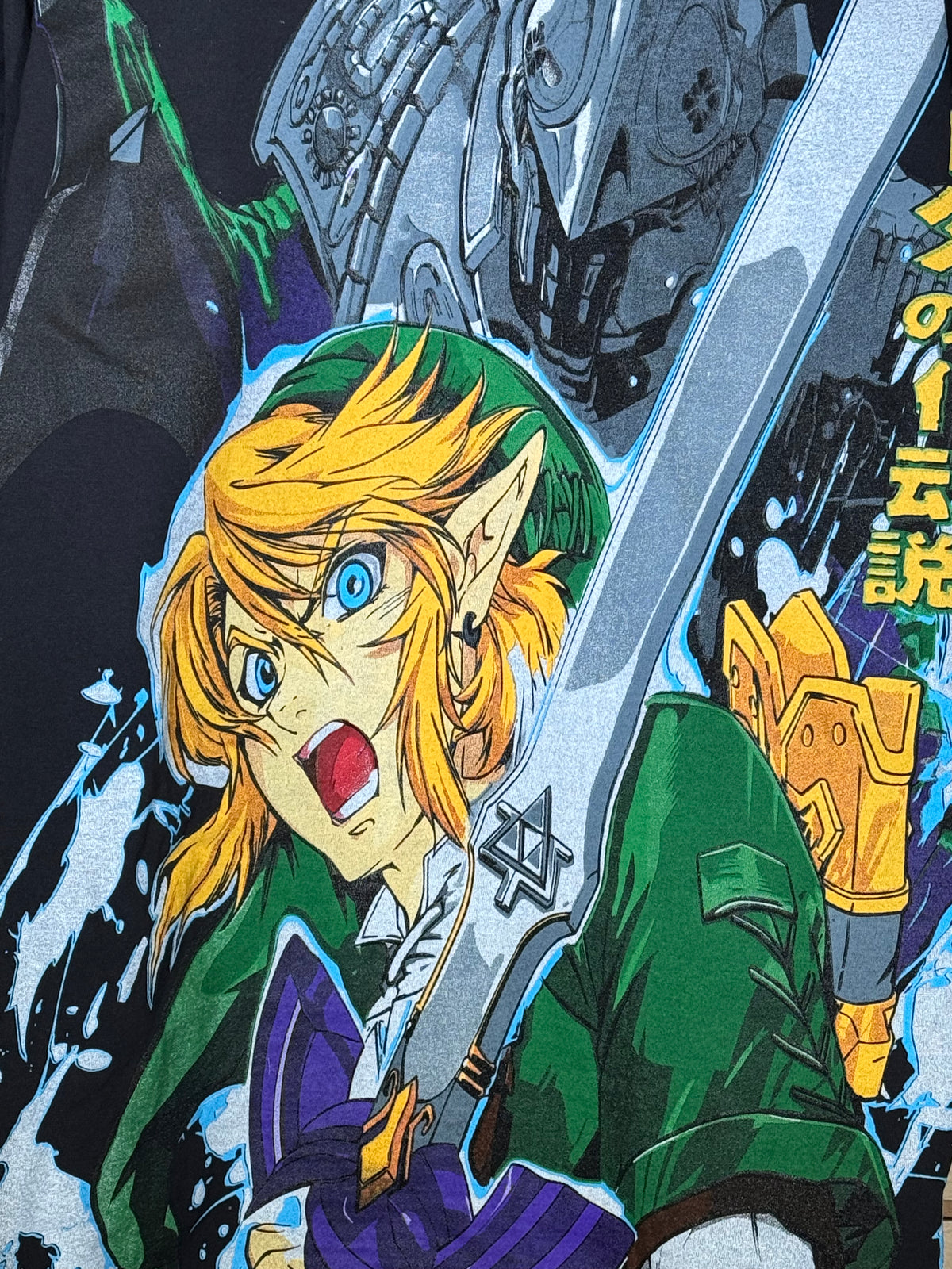 Black - Master Sword Front - Links Back - Shirt