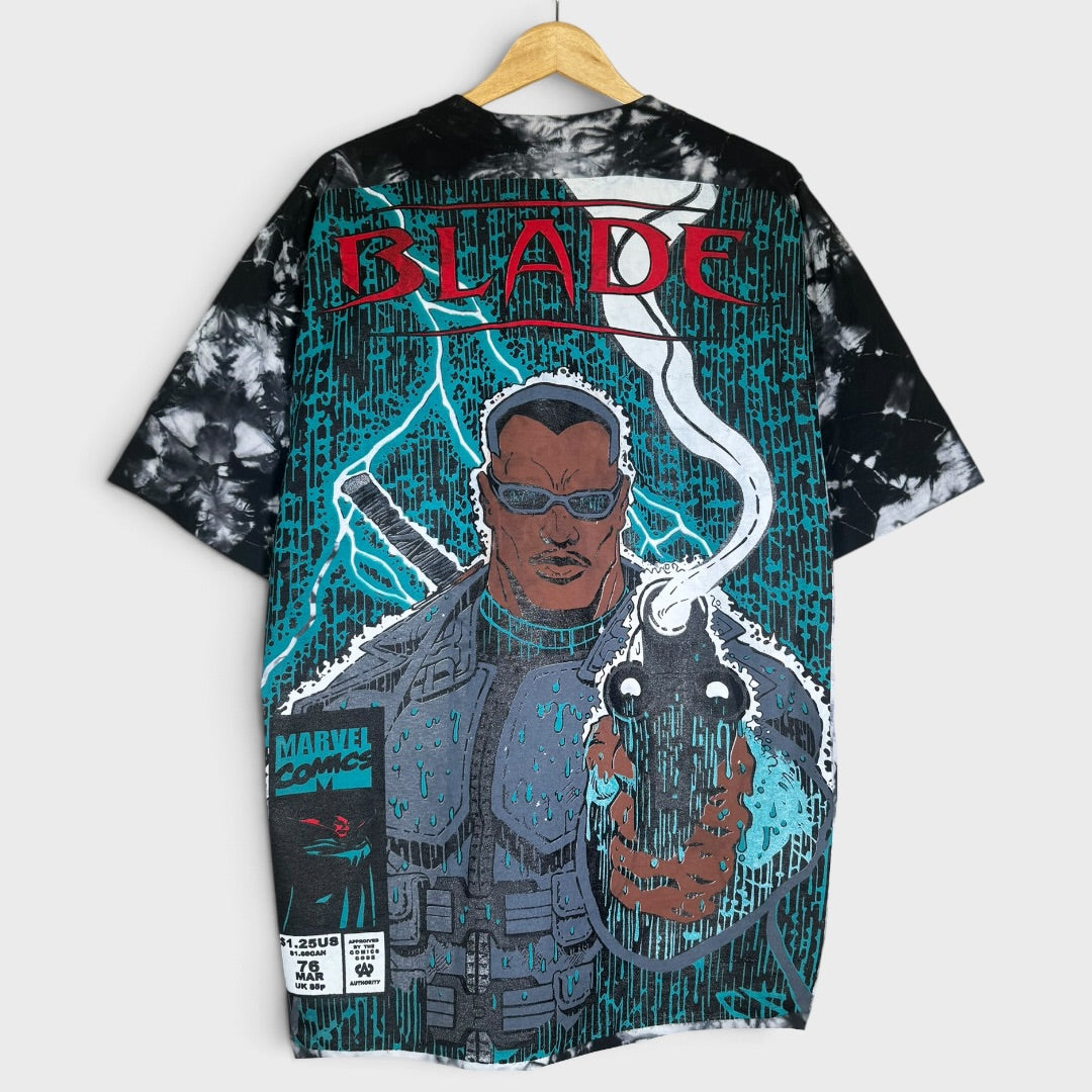 Black and White Tie Dye - Bloody Rain Blade Front - Thunder Rain Blade Back