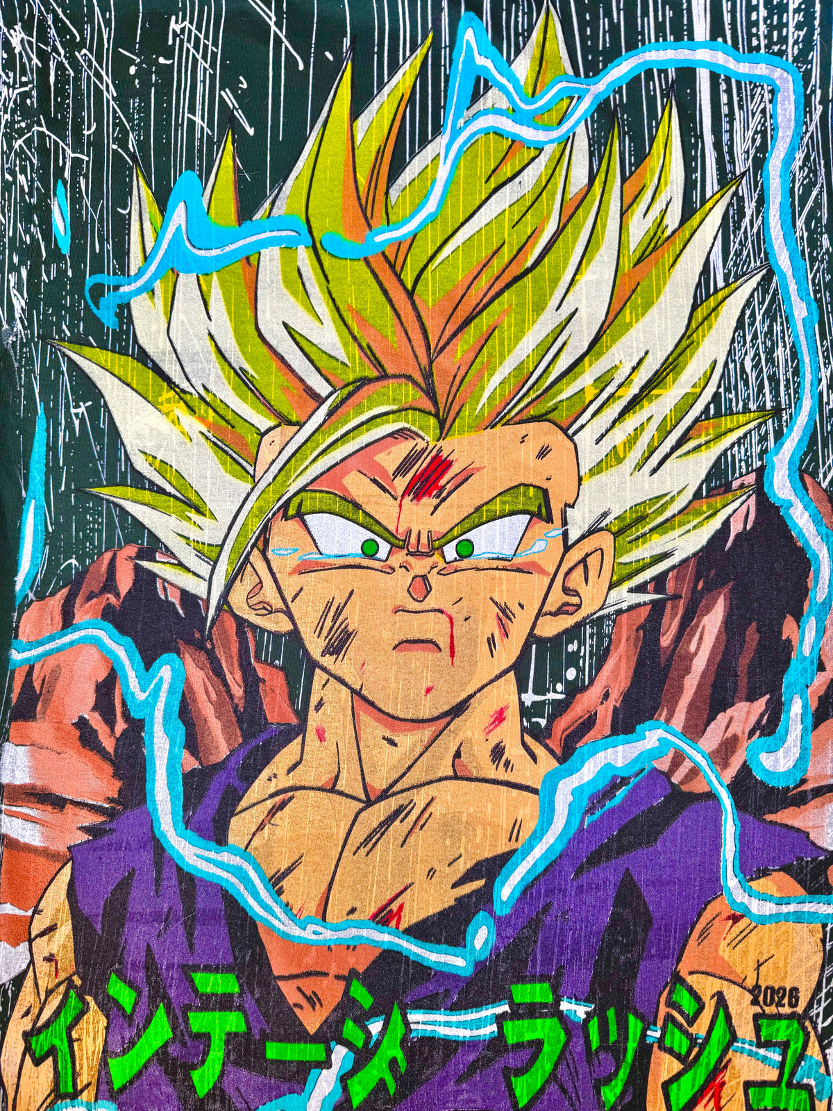 Faded Green Rain - Cell Forms Front - Gohan Back - Shirt