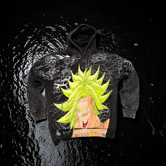 Acid Wash HOODIE  - Broly mega print