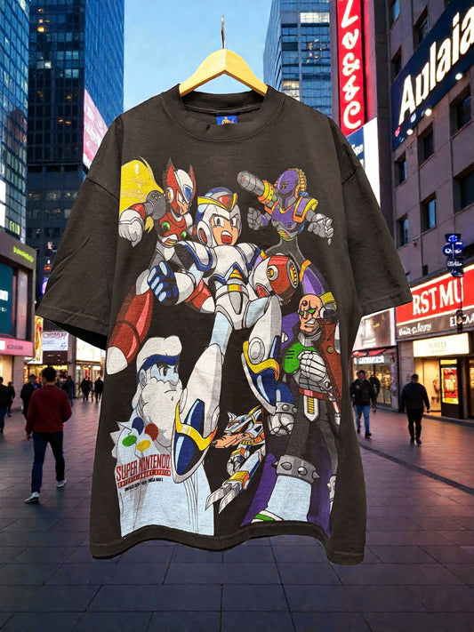 Black - Mega Man X SNES Front & Mega Man X Big faces Back