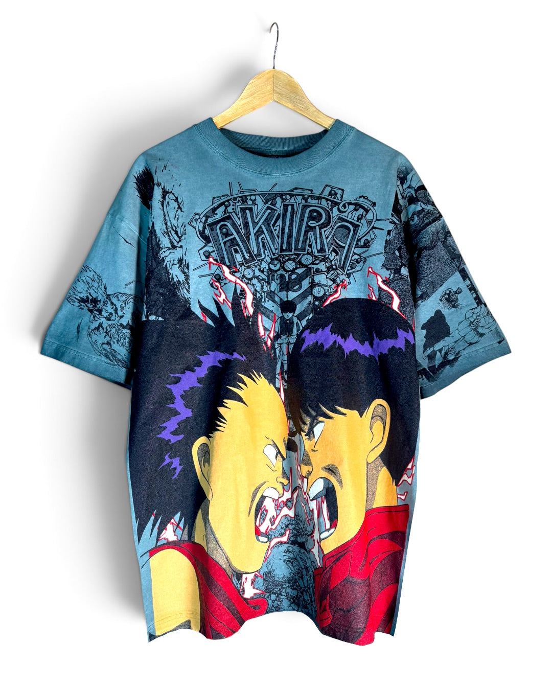 Teal Oil Wash - Akira Manga Mega Print - Shirt