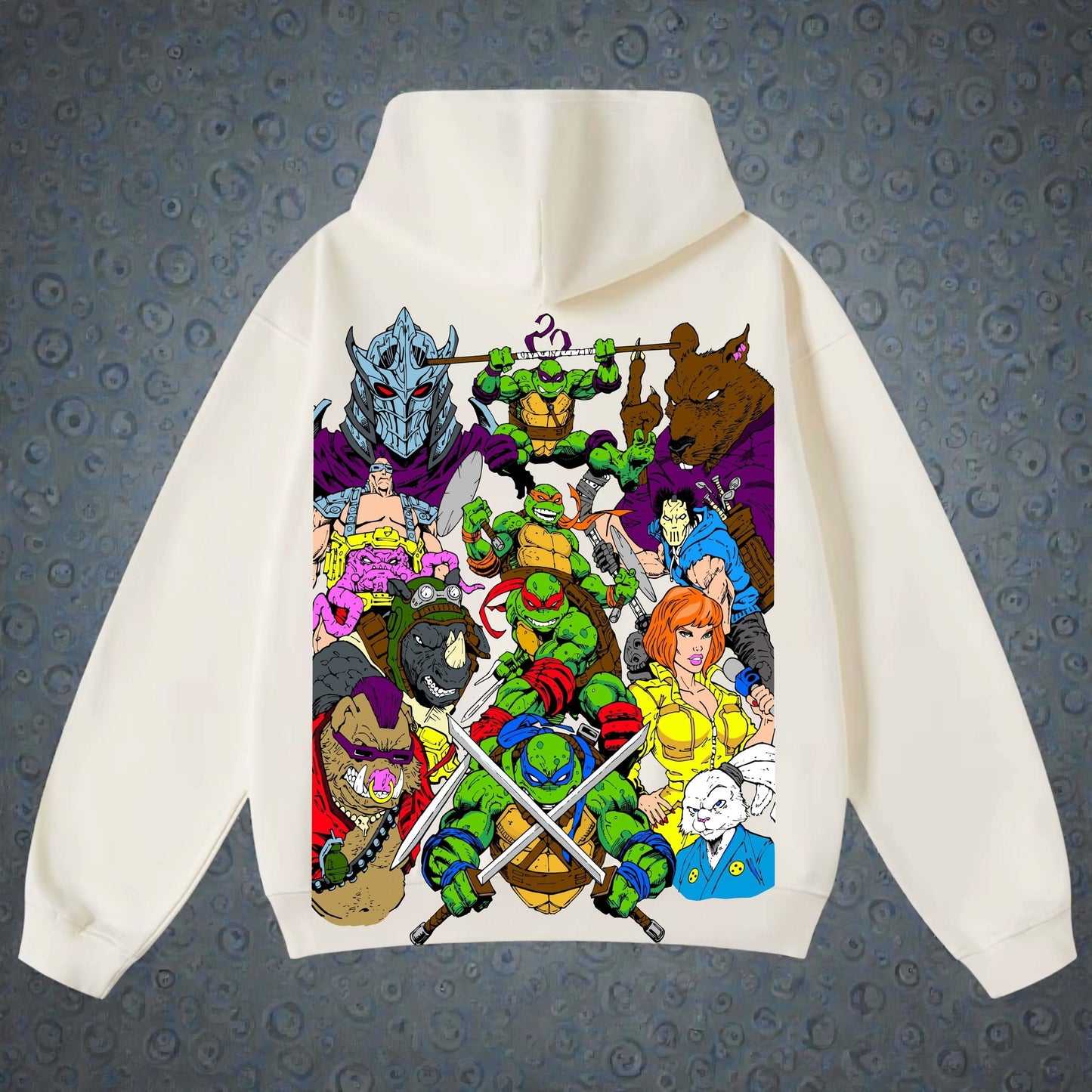 Cream HOODIE - Trench coat Ralph & TMNT World Tee Back hit