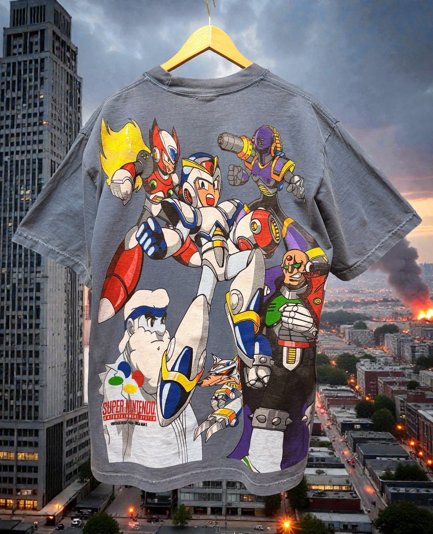 Faded blue  - Mega Man X Big faces Front & Mega Man X SNES Back