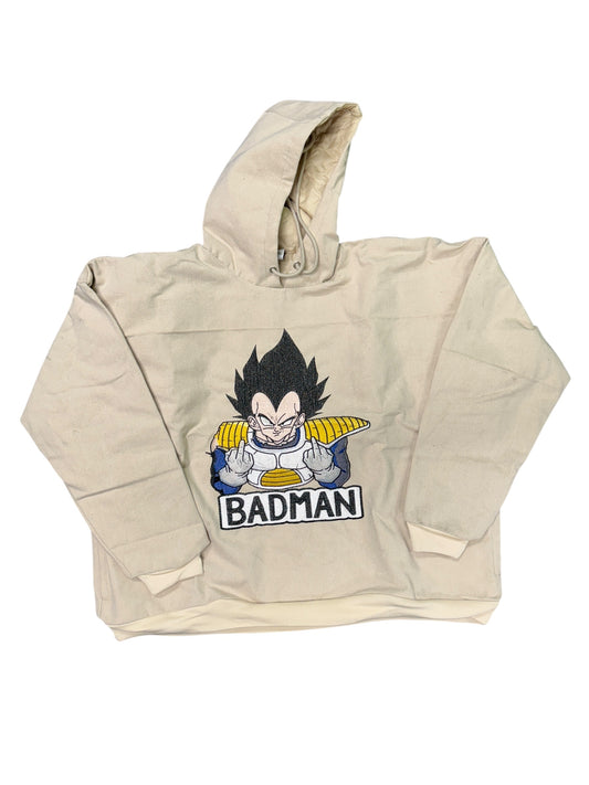Beige-2XL Vegeta Badman premium hoodie