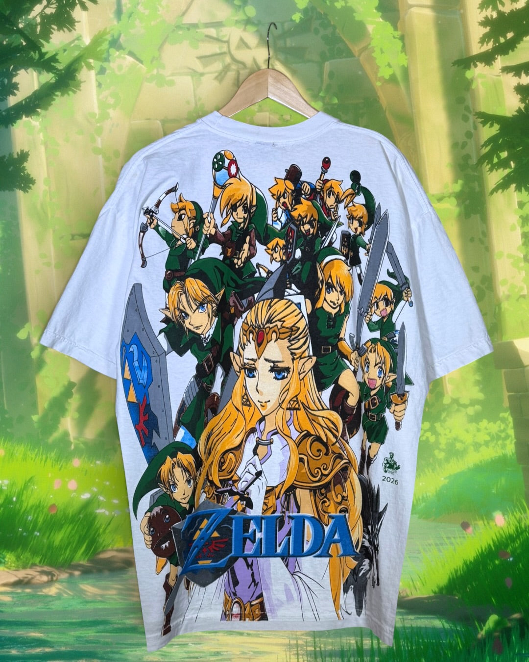 White - Master Sword Front - Links Back - Shirt
