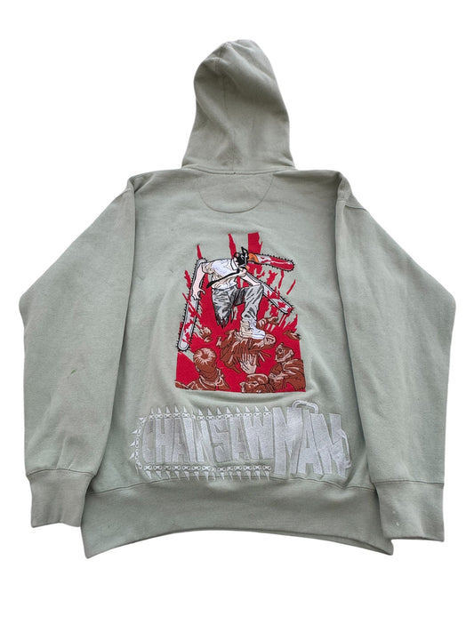 Vintage Faded Green Hoodie- Saw Man