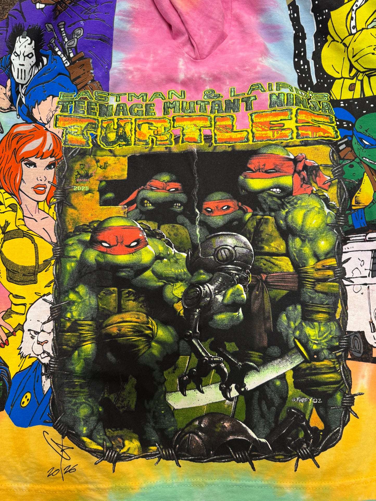 Sherbet Tie Dye- TMNT World Front - Trench Coat Back - TMNT sides