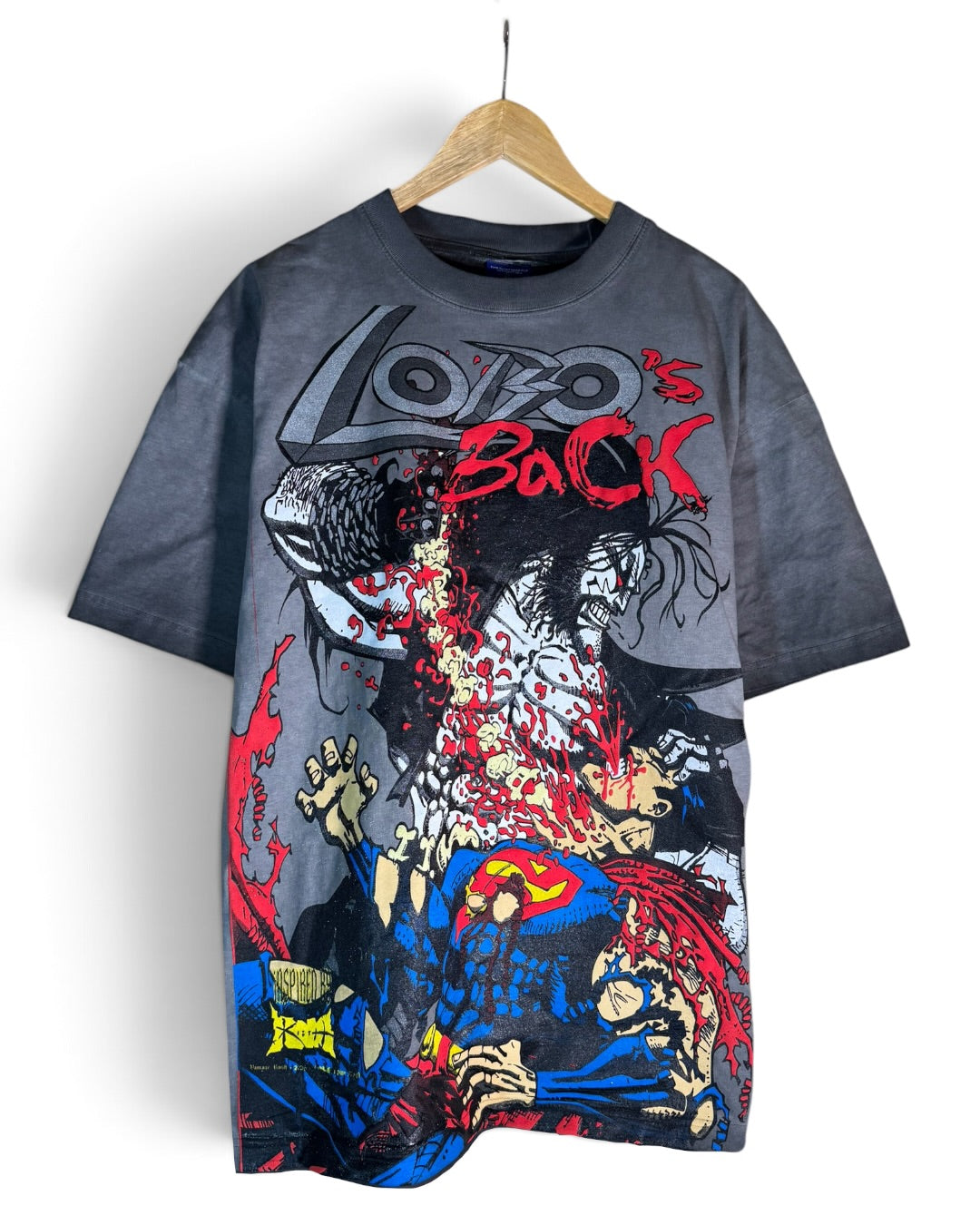 Black Oil Wash - Spine Ripped Front - Lobo Wins Back