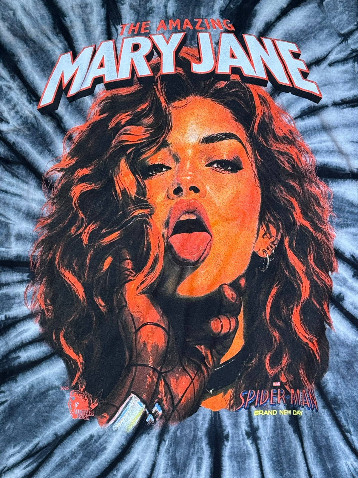 Black Swirl Tie Dye - Black Cat Front - Mary Jane Back - Shirt