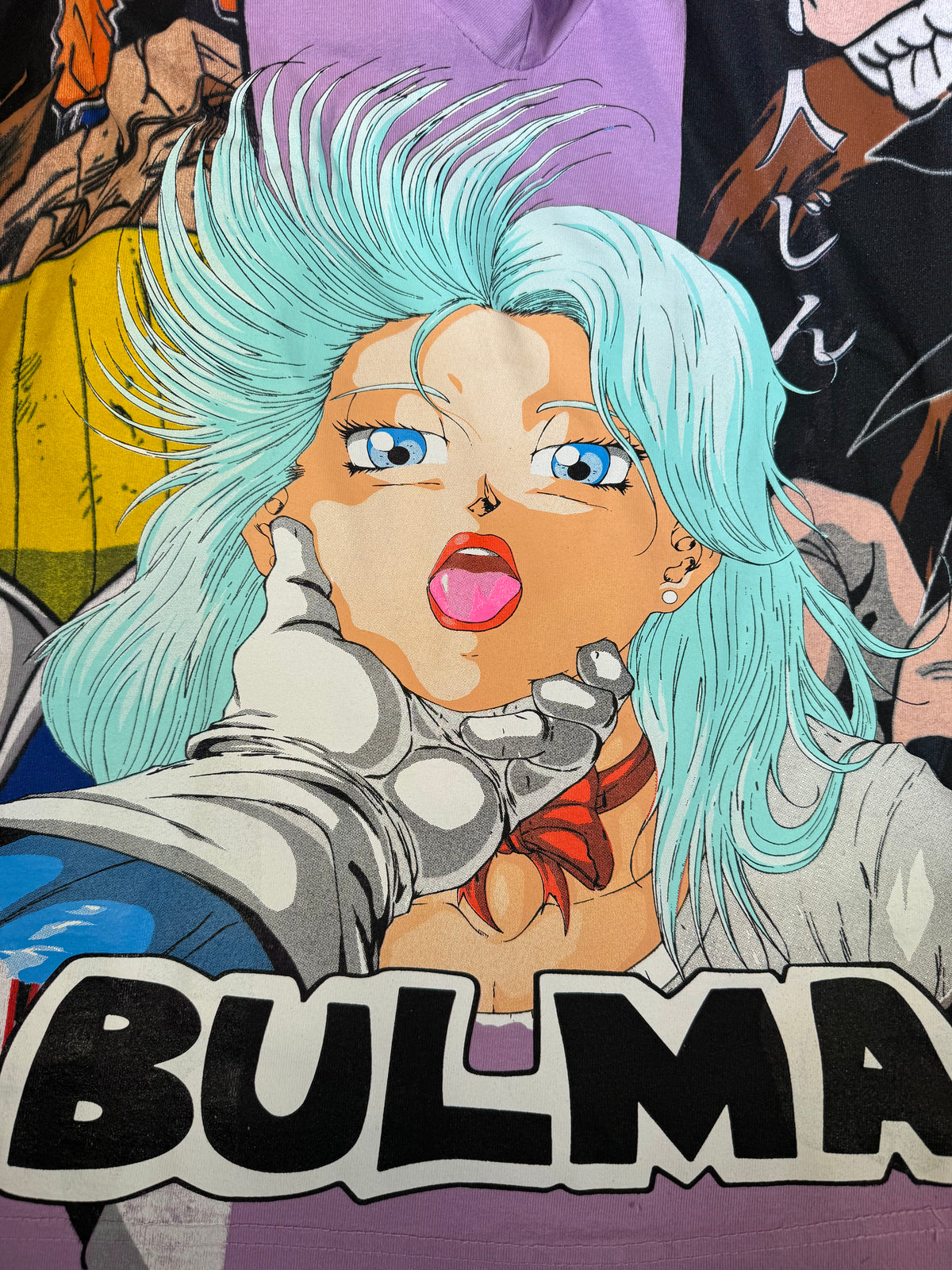 Lilac - Vegeta Over 9K Front - F Saiyan Back - Bulma 360 Shirt