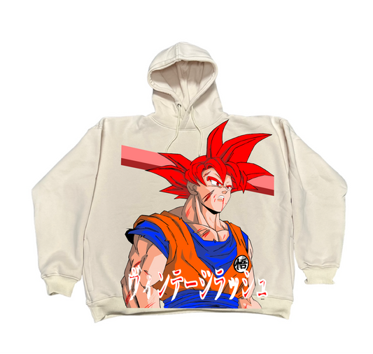 Cream - Premium Hoodie - SSJ GOD front - Berrus Games Back