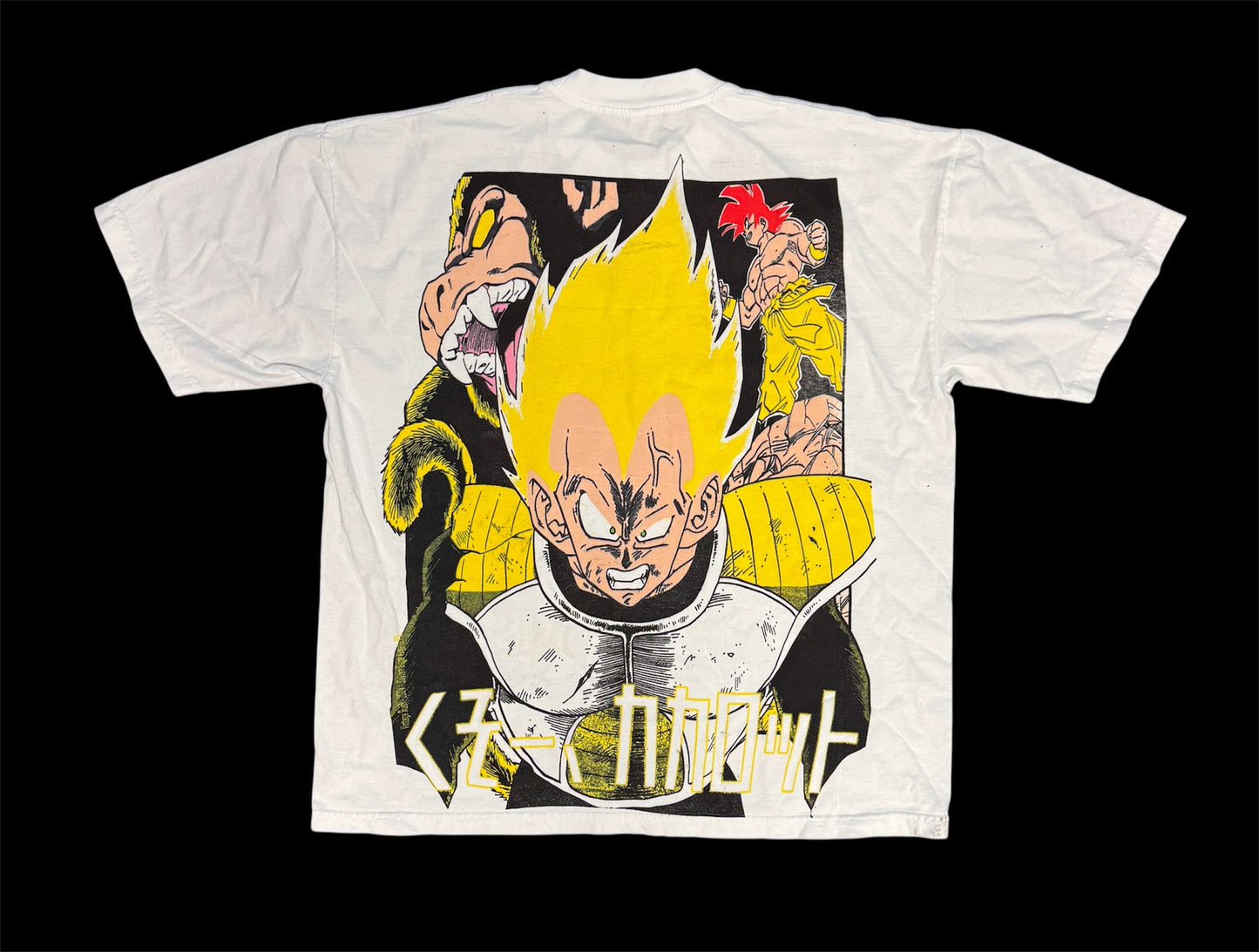 (Black Friday) (Imperfections) -White-XL- Vegeta’s Fury Ultra Ego front/SSJ Back