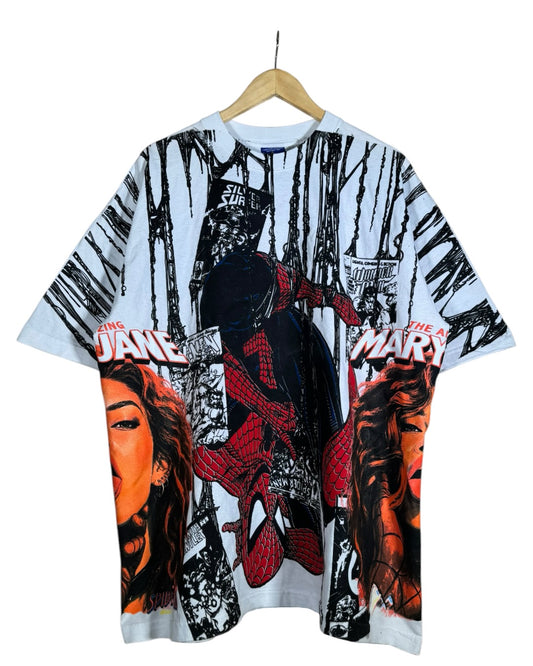 White - Spidy Front and Back - Mary Jane Sides - 360 Shirt