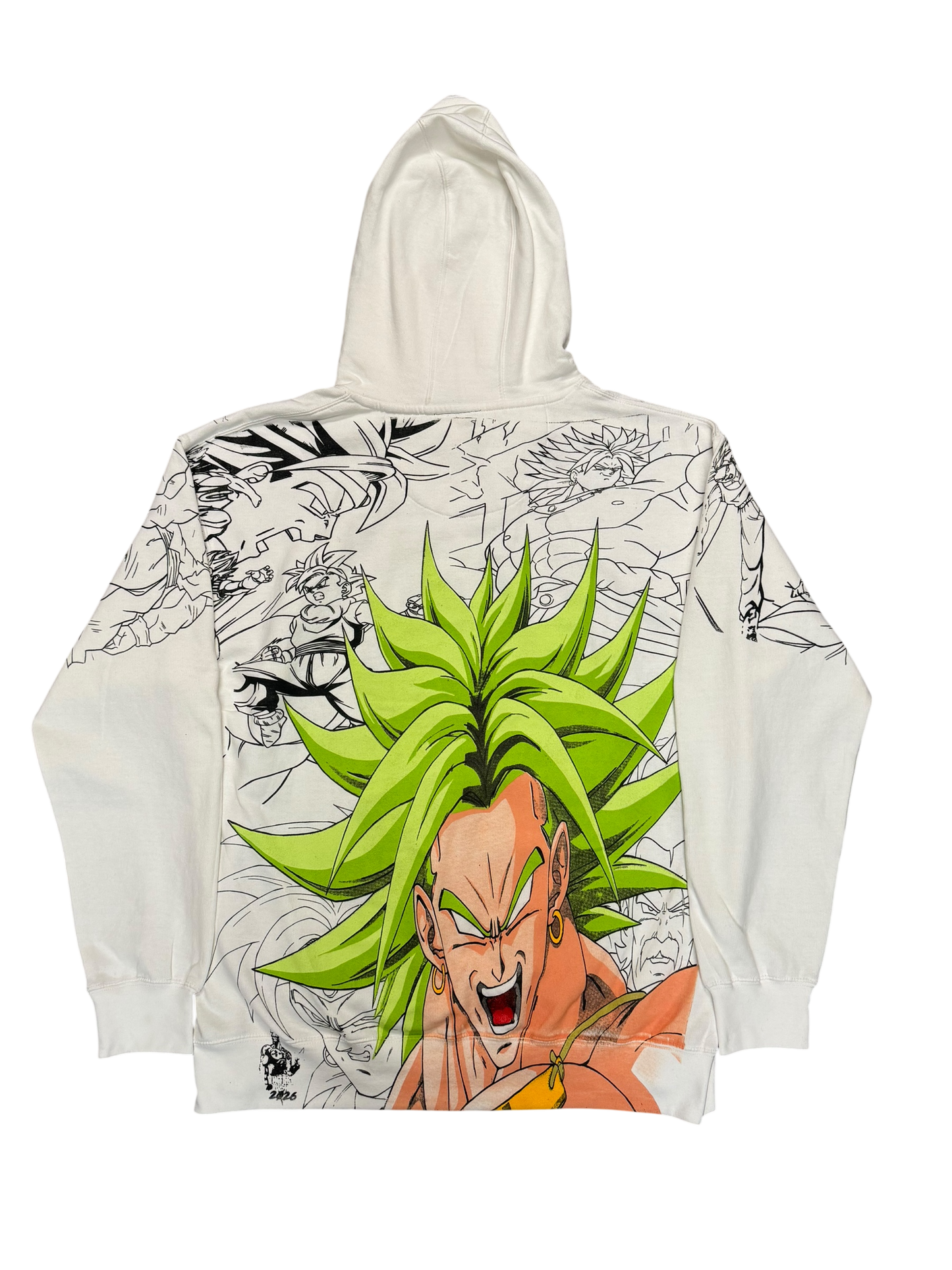 White HOODIE  - Broly mega print