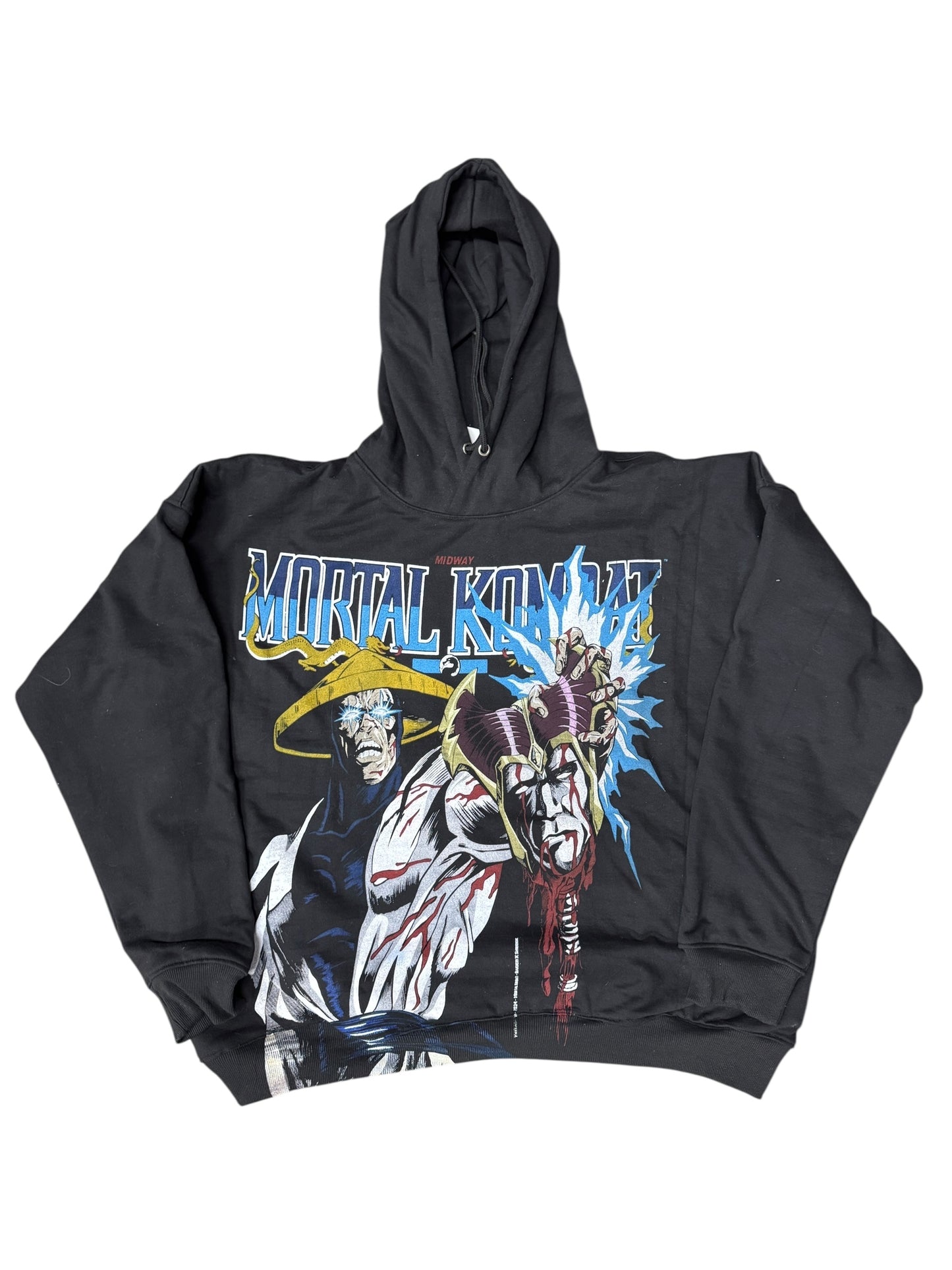 Black-XL-Mortal Kombat Raiden vs. Shao Kahn Graphic Hoodie