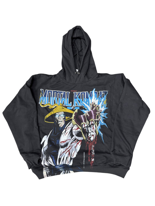 Black-XL-Mortal Kombat Raiden vs. Shao Kahn Graphic Hoodie