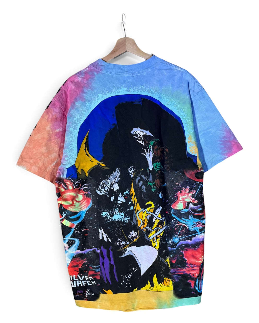 Sherbet Tie Dye - Thanos Face Front - Thanos Skulls Back - Silver Surface Variant