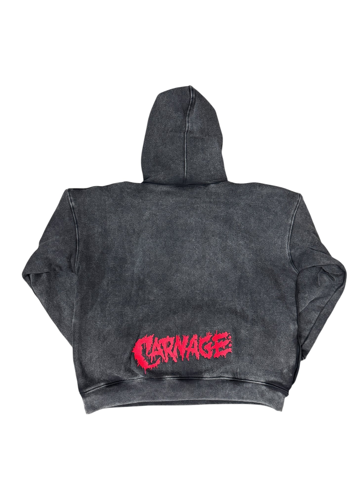 Black Acid Wash-Medium- Carnage Hoodie