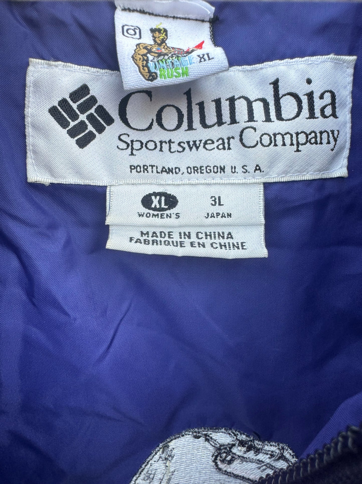 One Piece Black/Blue Columbia Windbreaker