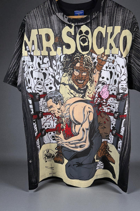 Black Pinstripe - Mr. socko Kills & tombstone of death back mmm