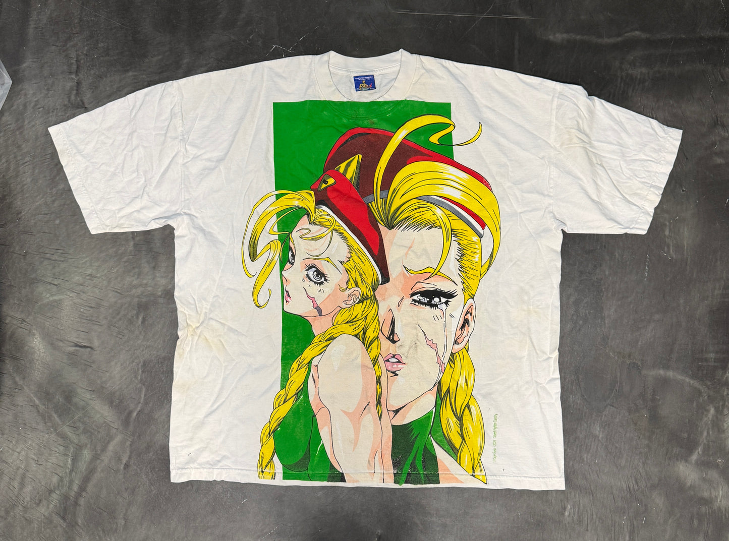 (Black Friday) (Imperfections) White - XL- Cammy Big face front  & Cannon Strike back