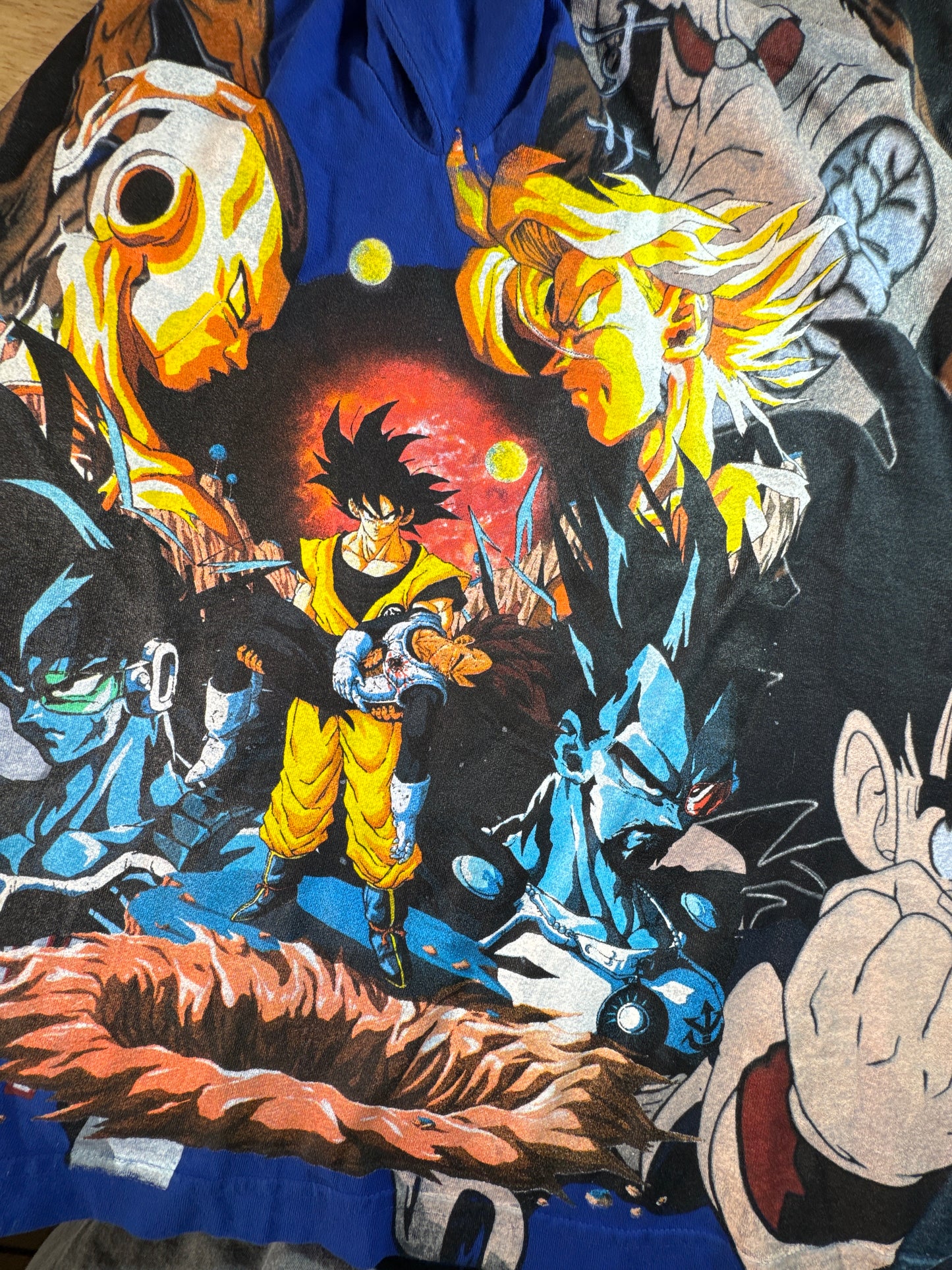 Blue - Vegeta’s Death Monochrome Sides - Gohan I hate Saiyan Front - Over 9000 Vegeta - 360 Shirt