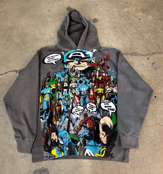 1of2 Faded Hoodie  - Stand Down Solider Front & What If Backpack