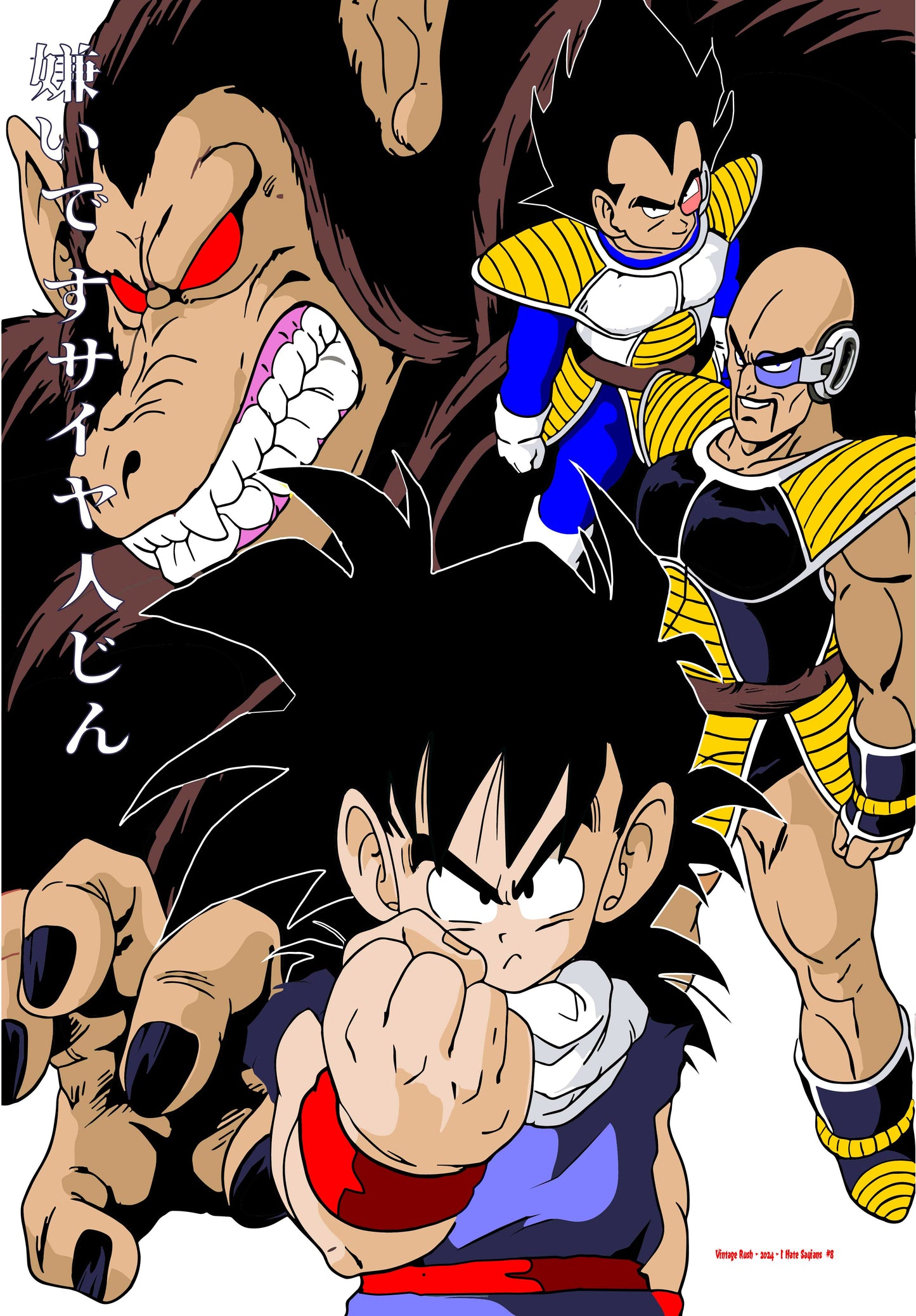 Faded - Sayian Saga Vegeta Front & Gohan “ I hate Sayians” Back